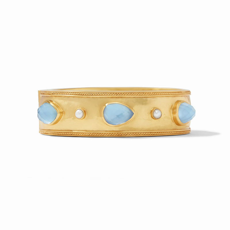 Cannes Stone Gold Statement Hinge Bangle