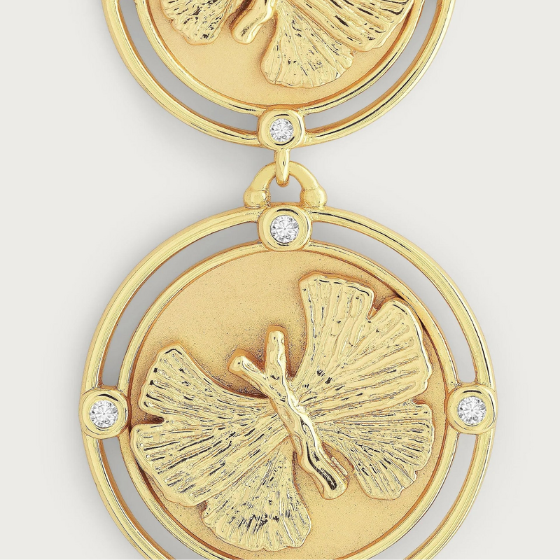 Butterfly Coin Drop Earrings