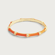 Bamboo Enameled Hinged Bangle