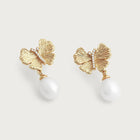 Butterfly With Pearl Drop Earrings