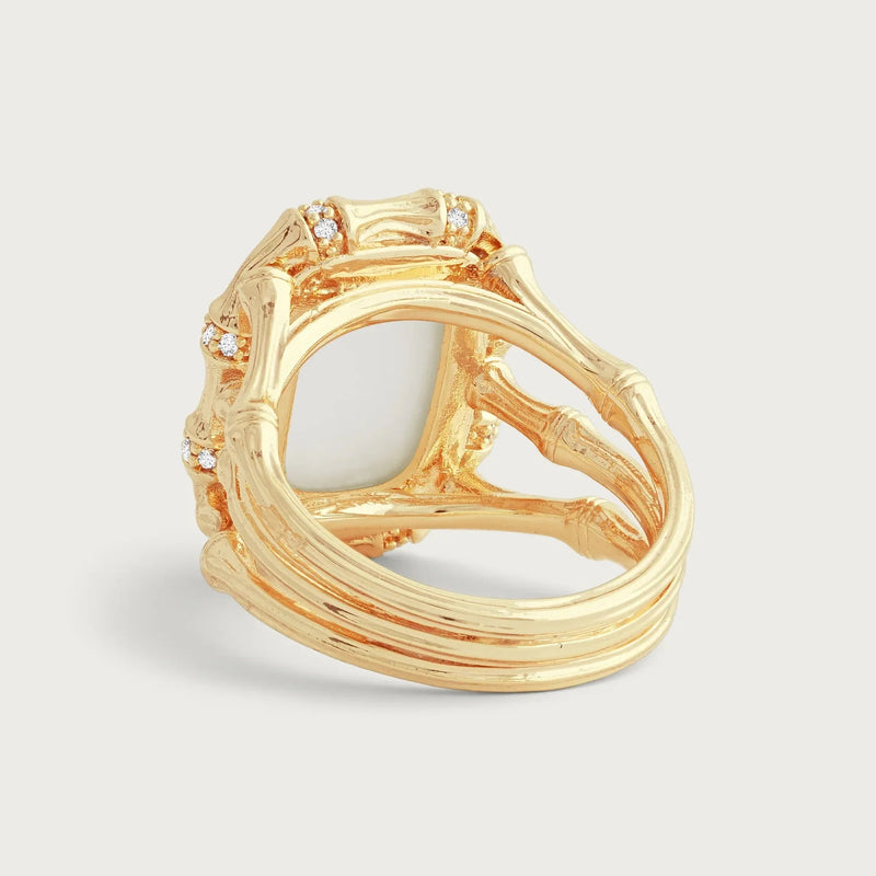 Bamboo With Stone Ring - Mother Of Pearl