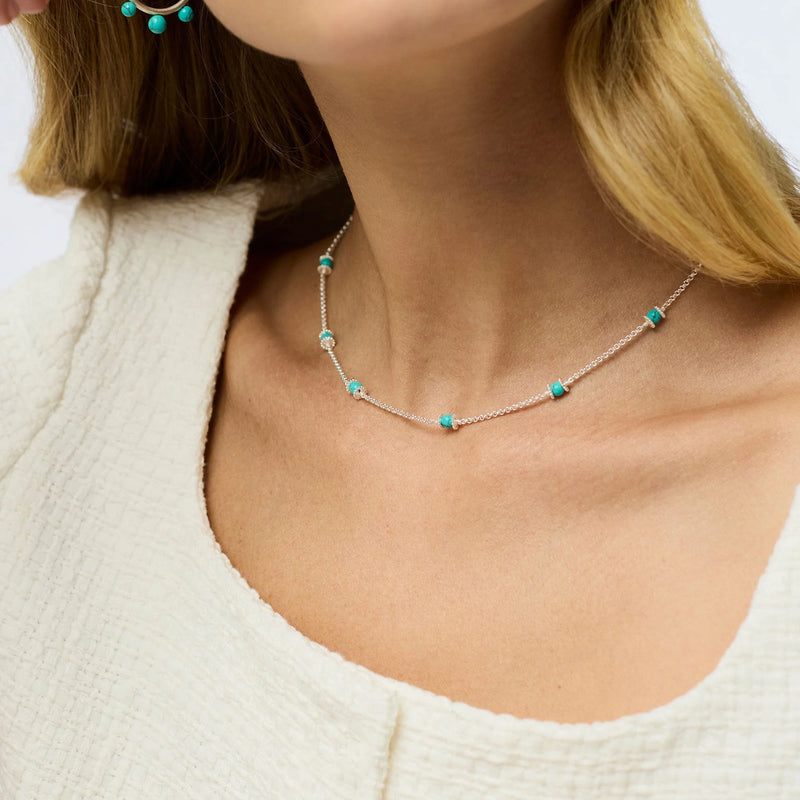 Hydra Silver Delicate Station Necklace