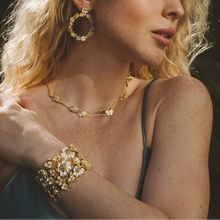 Wildflowers Gold Wide Cuff