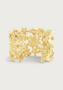 Wildflowers Gold Wide Cuff