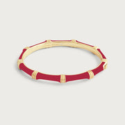 Bamboo Enameled Hinged Bangle