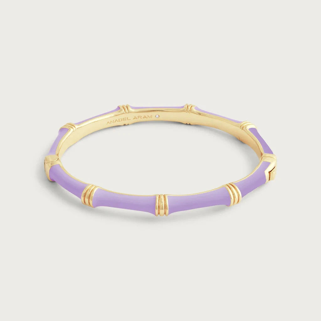 Bamboo Enameled Hinged Bangle