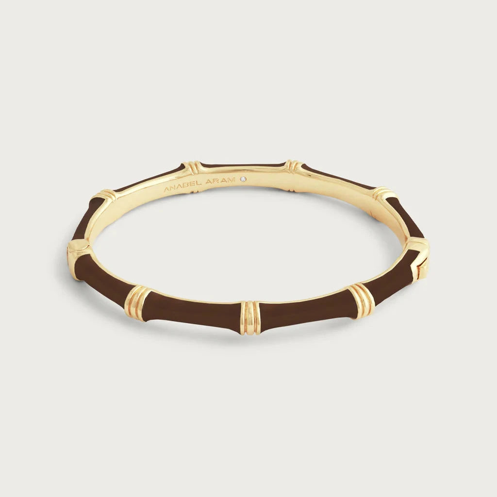 Bamboo Enameled Hinged Bangle