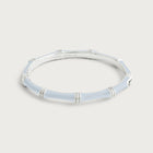 Bamboo Enameled Hinged Bangle, Silver