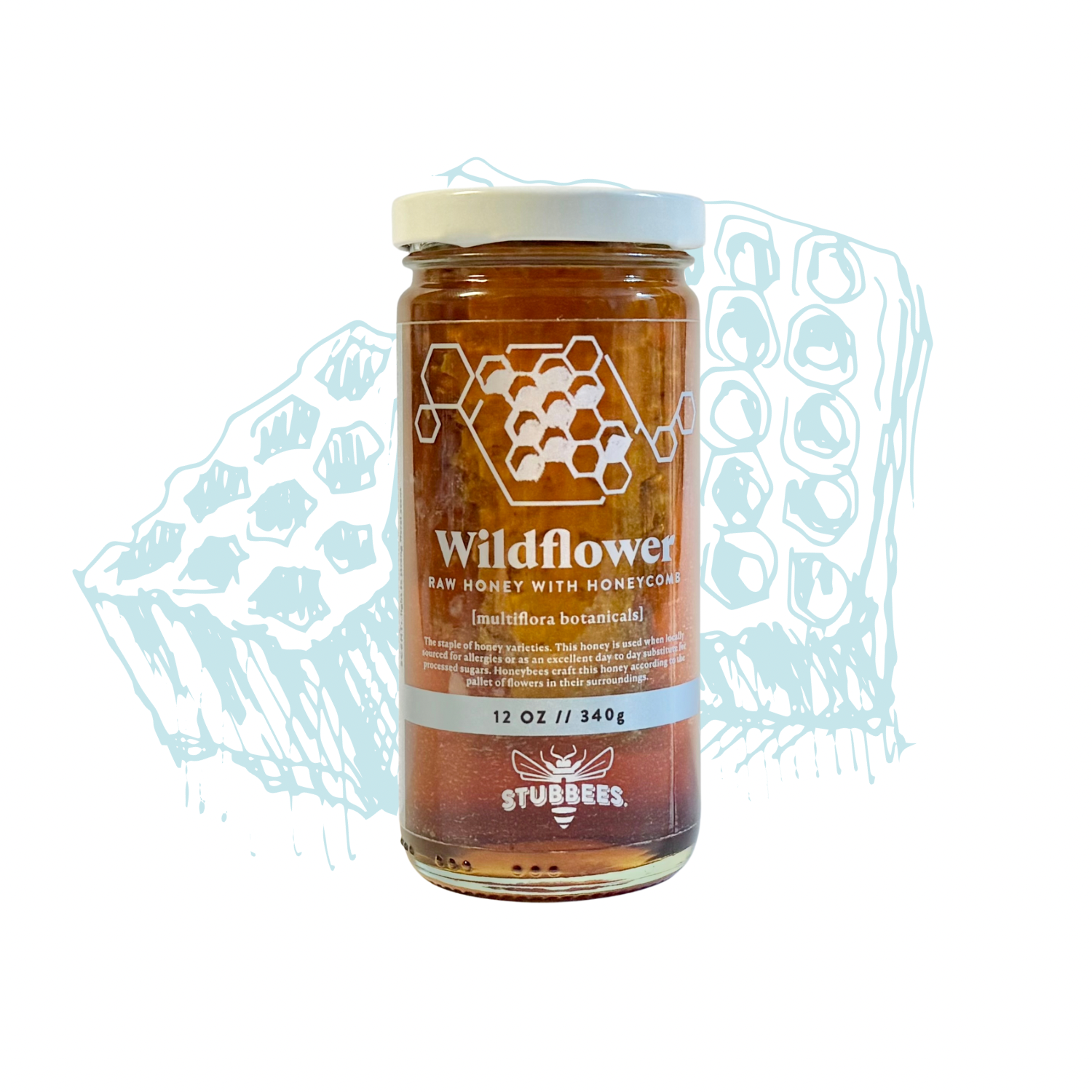 Wildflower Raw Honey with Honeycomb