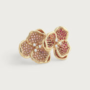 Orchid Double Pink Pavé Ring