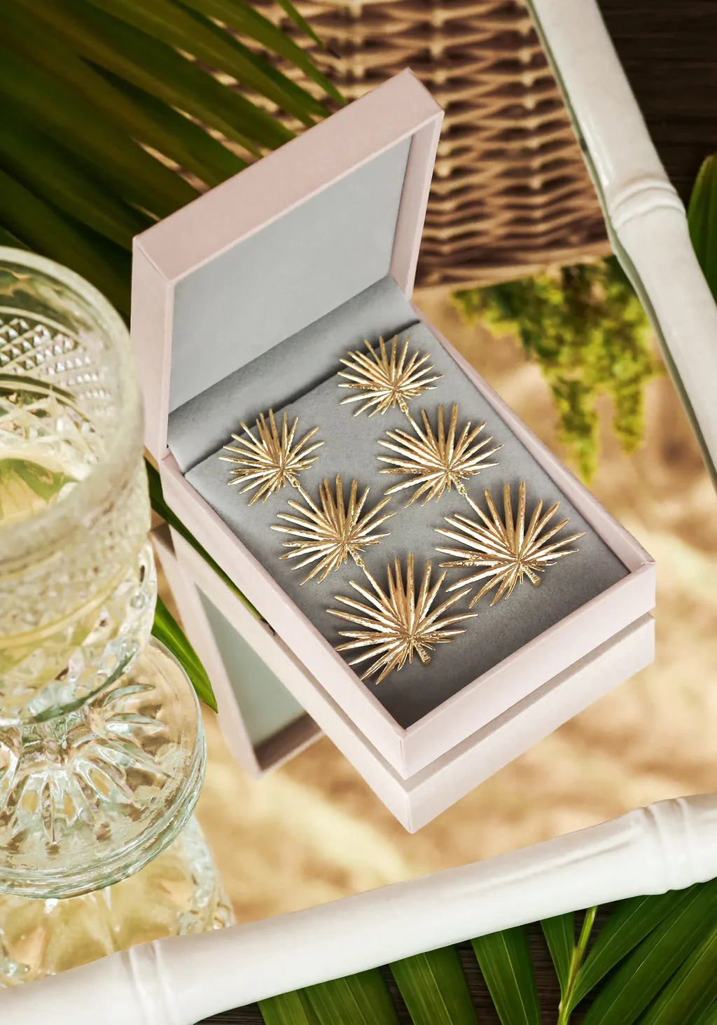 Triple Fan Palm Dangle Earrings