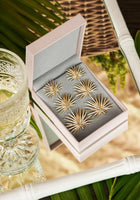 Triple Fan Palm Dangle Earrings