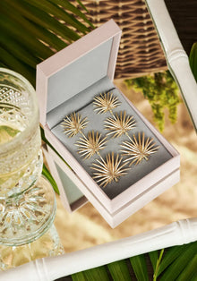 Triple Fan Palm Dangle Earrings