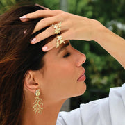 Shell with Coral Drop Earrings