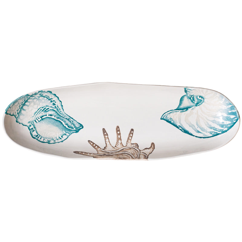 Lido Aqua Narrow Oval Platter