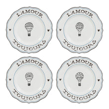 L'Amour Toujours Dessert/Salad Plates, Assorted set of 4