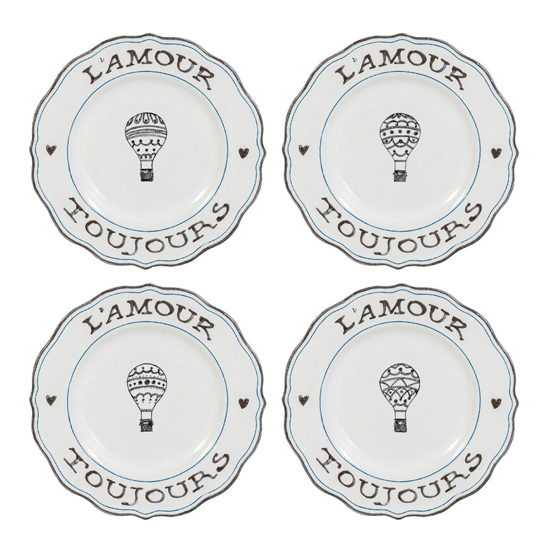 L'Amour Toujours Dessert/Salad Plates, Assorted set of 4