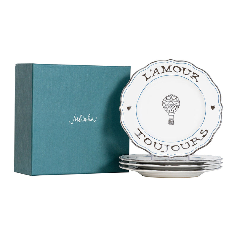 L'Amour Toujours Dessert/Salad Plates, Assorted set of 4