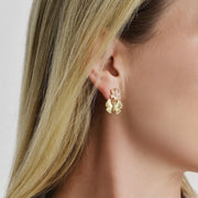 Butterfly With Enamel Flower Earrings