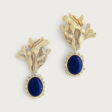 Kelp With Lapis Drop Earrings