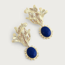Kelp With Lapis Drop Earrings
