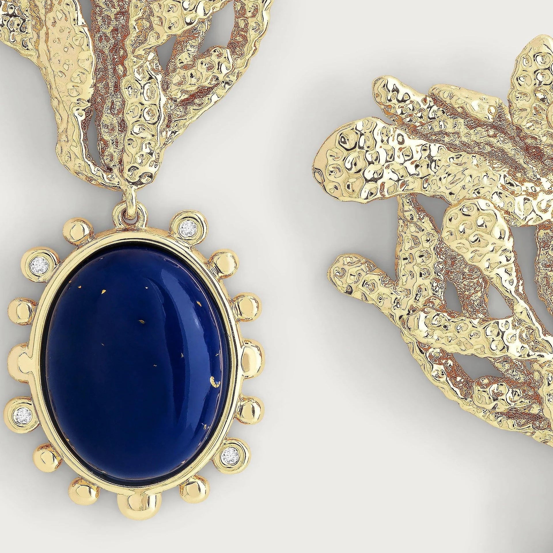 Kelp With Lapis Drop Earrings