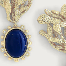 Kelp With Lapis Drop Earrings