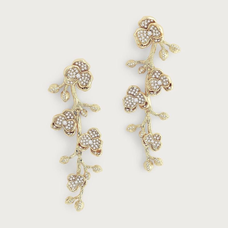 Orchid Pavé Dangle Earrings