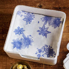 Papersoft Napkins Blue and White Floral Dinner Napkins, Pack of 20