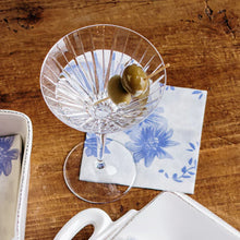 Papersoft Napkins Blue and White Floral Cocktail Napkins, Pack of 20