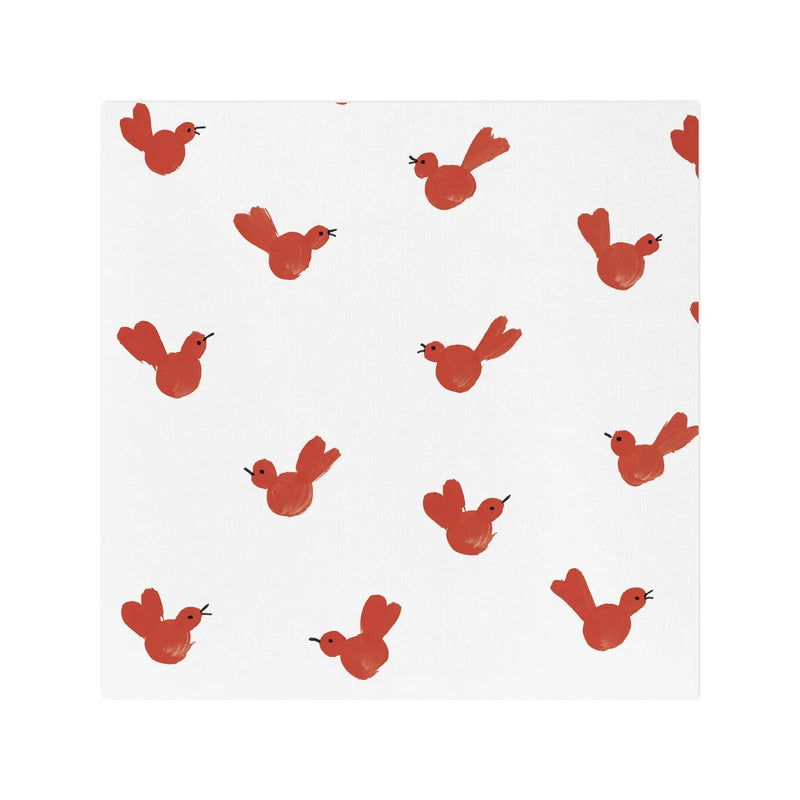 Papersoft Napkins Red Bird Cocktail Napkins, Pack of 20
