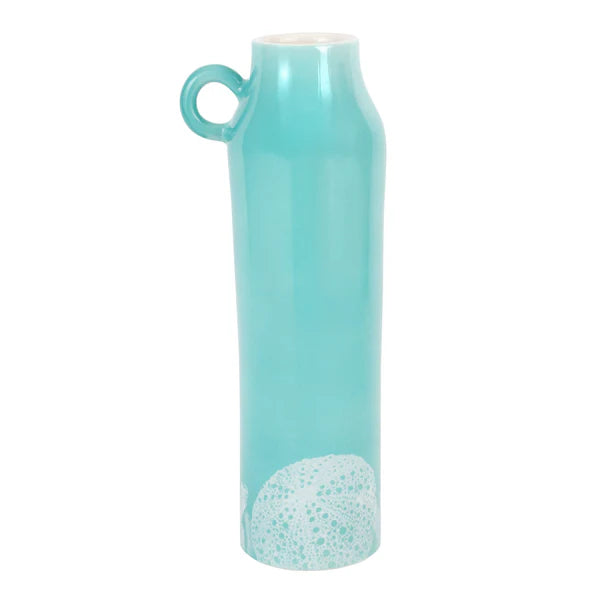 Reef Medium Aqua Tall Handled Vase