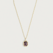 Bamboo With Stone Pendant Necklace - Gemstones
