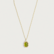 Bamboo With Stone Pendant Necklace - Gemstones
