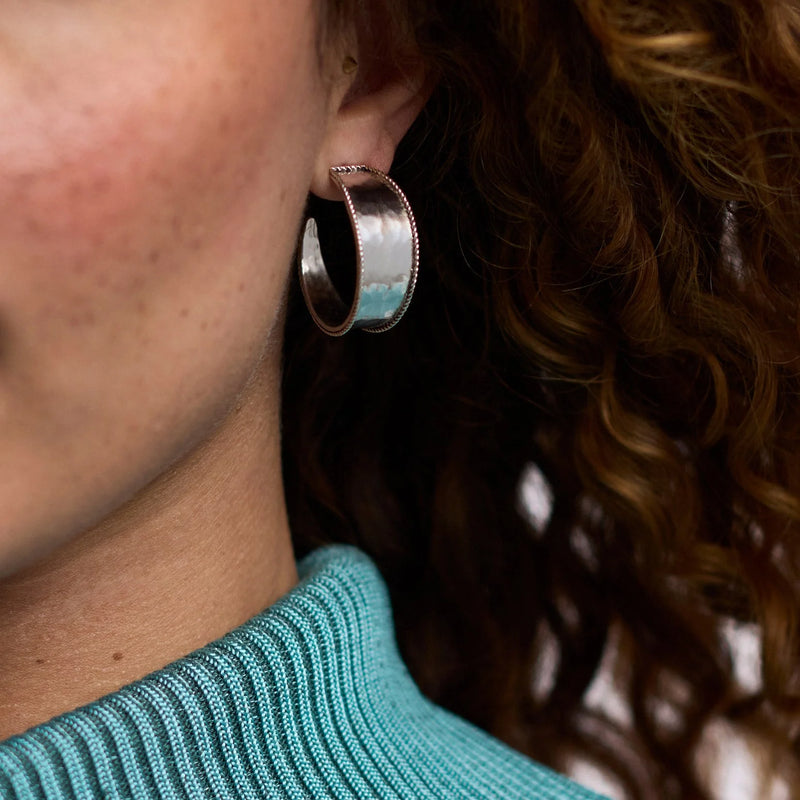 Savoy Silver Hoop Earring