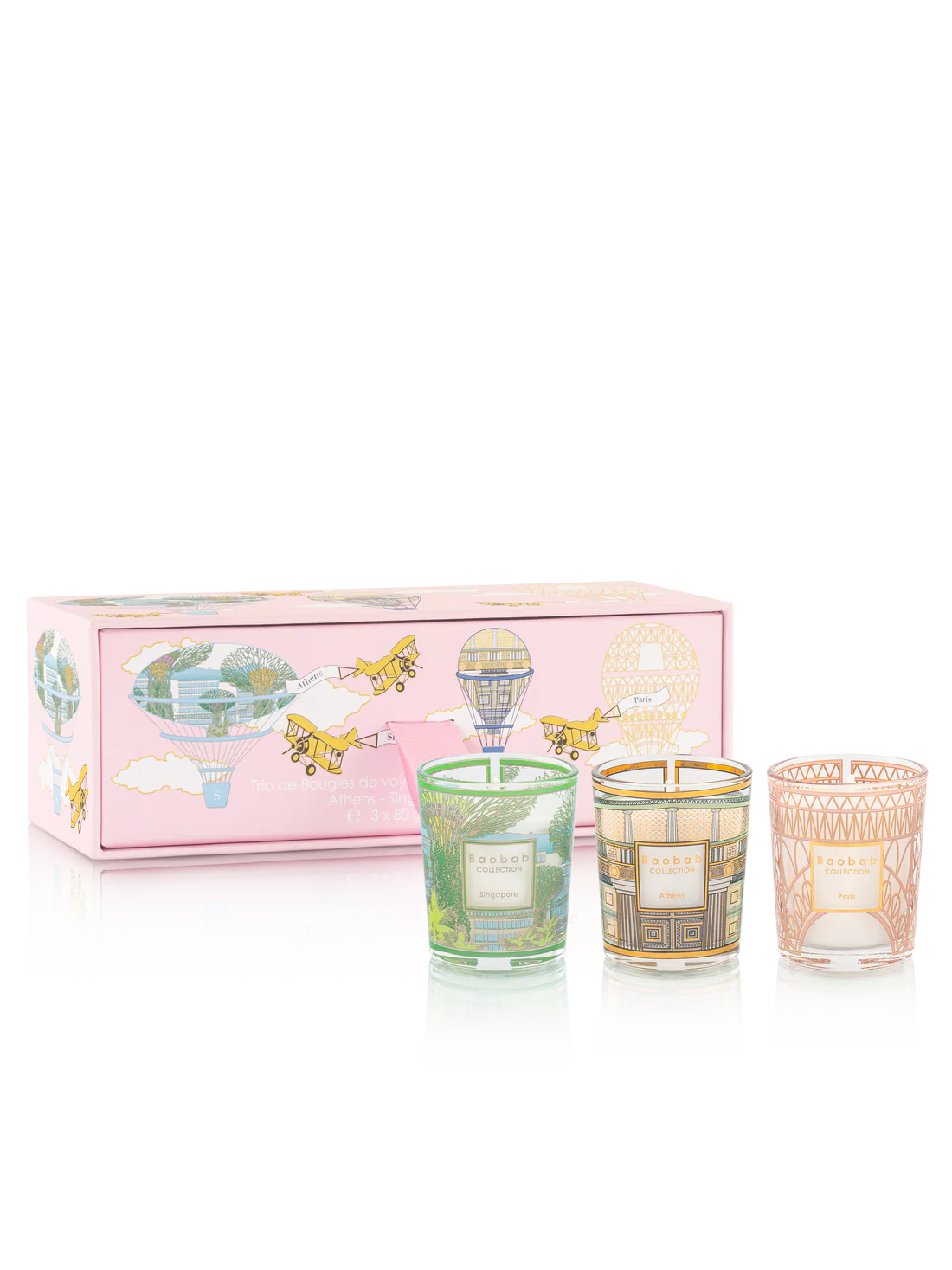 Trio Travel Candles Singapore-Athen-Paris