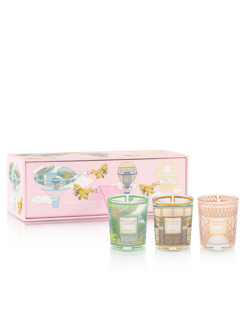 Trio Travel Candles Singapore-Athen-Paris