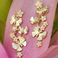 Butterfly With Flowers Dangle Earrings