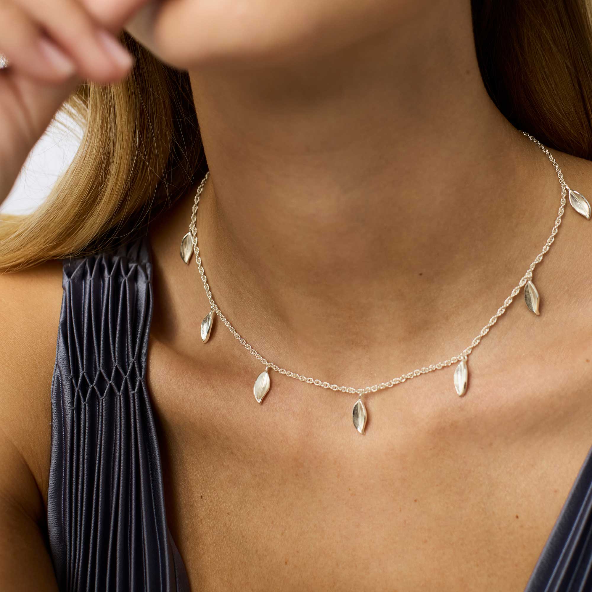 Willow Silver Delicate Charm Necklace