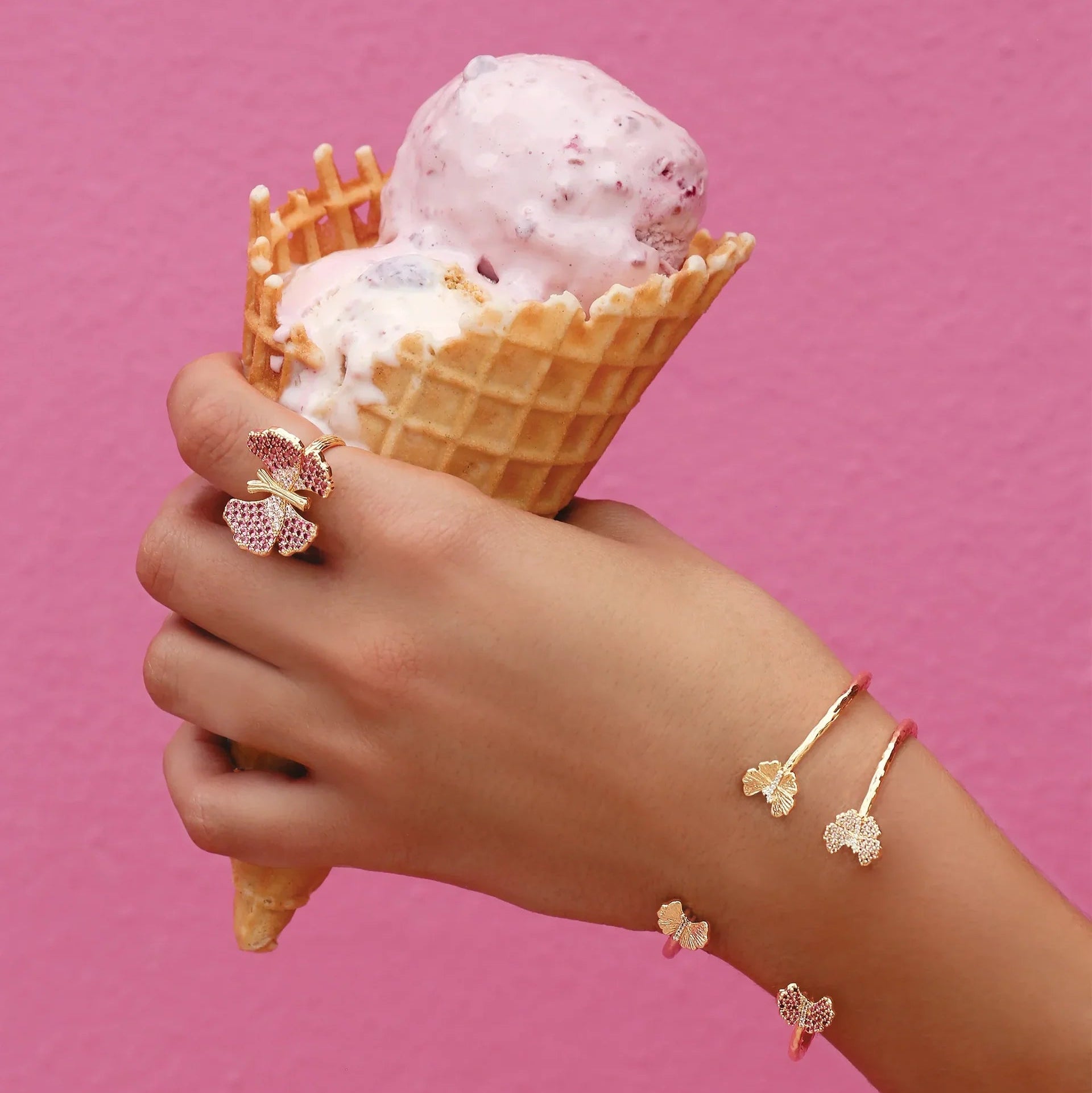 Butterfly Pink Pavé Bangle