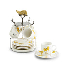 Butterfly Ginkgo Gold Demitasse Set with Stand