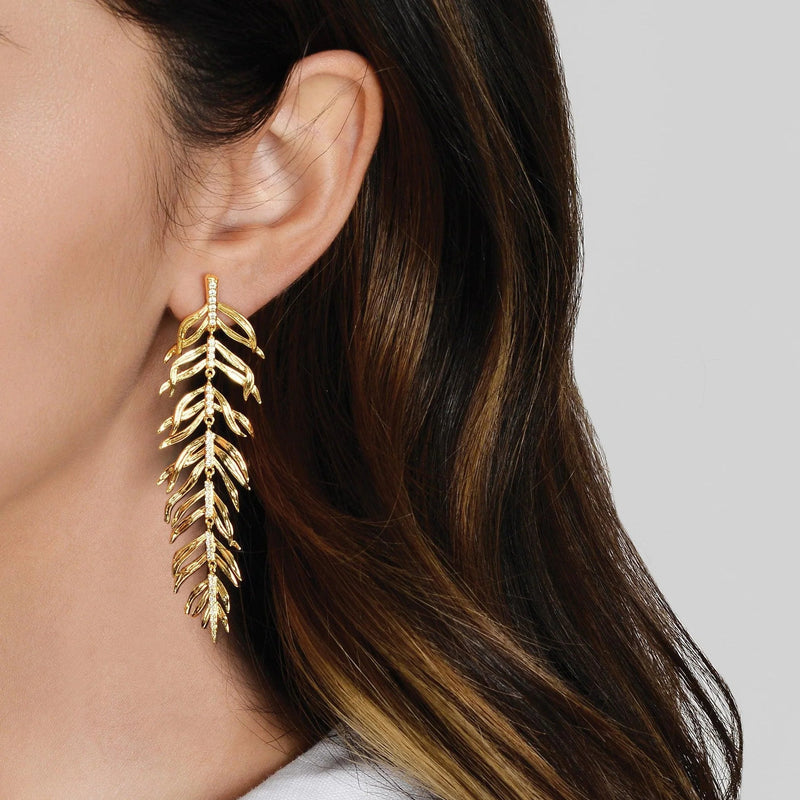 Palm Leaves Dangle Earrings