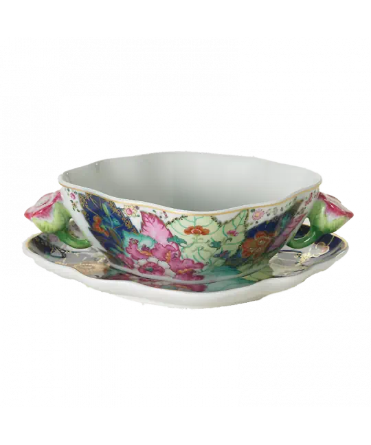 Tobacco Leaf Cream Soup & Saucer