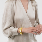 Cannes Stone Gold Statement Hinge Bangle